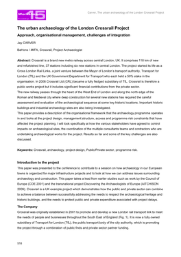 The Urban Archaeology of the London Crossrail Project