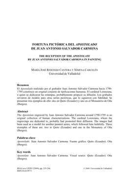 Fortuna Pictórica Del Apostolado De Juan Antonio Salvador Carmona