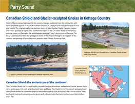 Parry Sound: Canadian Shield and Glacier-Sculpted Gneiss in Cottage Country; Geotours Northern Ontario Series