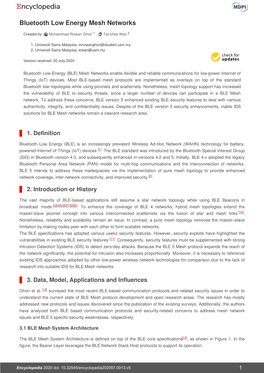 Bluetooth Low Energy Mesh Networks