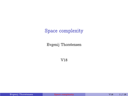 Space Complexity