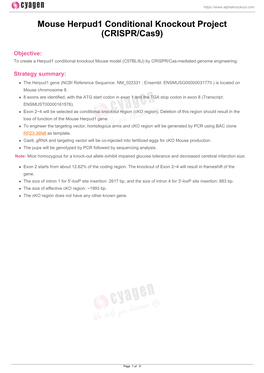 Mouse Herpud1 Conditional Knockout Project (CRISPR/Cas9)