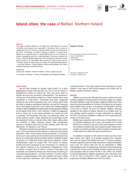 The Case of Belfast, Northern Ireland