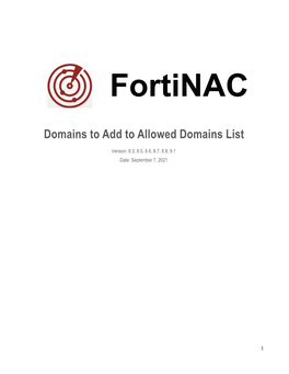 Domains to Add to Fortinac Allowed Domains List