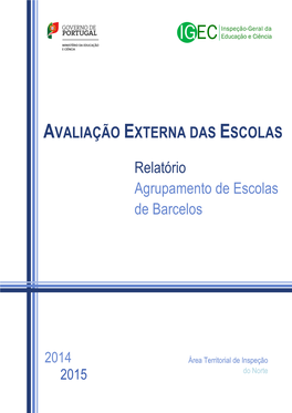 Relatório Agrupamento De Escolas De Barcelos AVALIAÇÃO EXTERNA