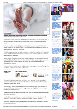 Almost 1 in 10 Newborn Babies Have a Ge...T Could Be Treated | Daily Mail