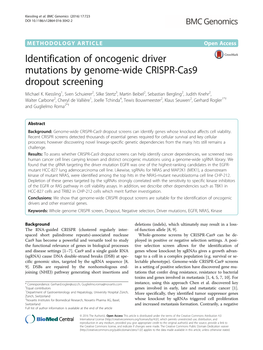 Identification of Oncogenic Driver Mutations by Genome-Wide CRISPR-Cas9 Dropout Screening Michael K