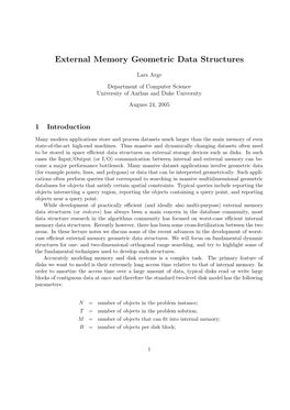 External Memory Geometric Data Structures