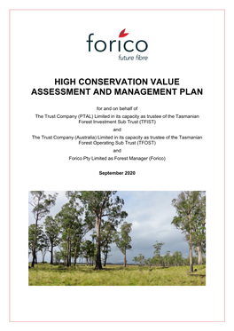 Forico HCV Assessment and Management Plan September 2020 Page 1