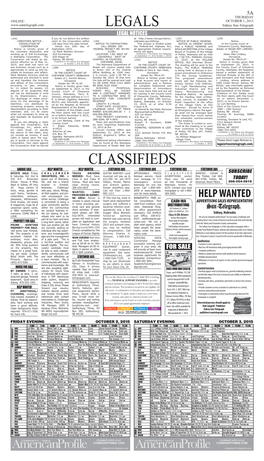 Legals Classifieds