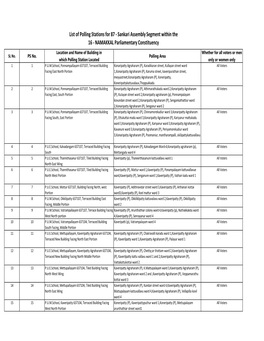 List of Polling Stations for 87 - Sankari Assembly Segment Within the 16 - NAMAKKAL Parliamentary Constituency