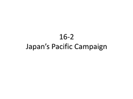 16-2 Japan's Pacific Campaign