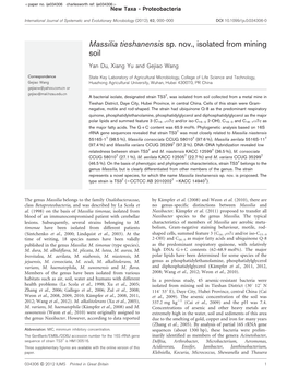 Massilia Tieshanensis Sp. Nov., Isolated from Mining Soil
