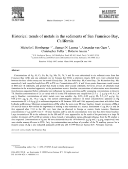 Historical Trends of Metals in the Sediments of San Francisco Bay, California