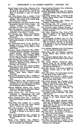 Supplement to the London Gazette, 1 January, 1957