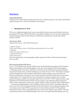 Web Server Undefinedundefined Nah Kali Ini Kita Akan Belajar Tentang Teknologi Server