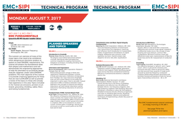 Technical Program Technical Program Monday, August 7, 2017