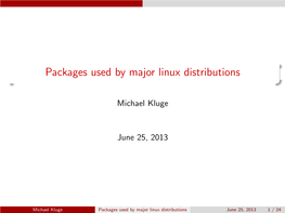 Packages Used by Major Linux Distributions