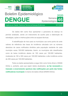 Boletim Epidemiológico Dengue SE 46