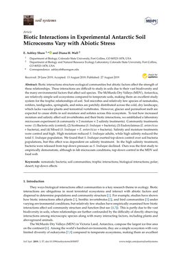 Biotic Interactions in Experimental Antarctic Soil Microcosms Vary with Abiotic Stress