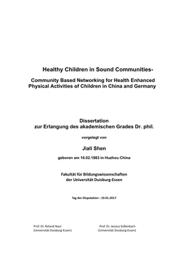 Healthy Children in Sound Communities