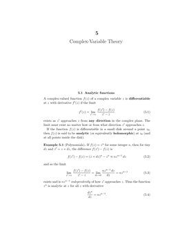 5 Complex-Variable Theory