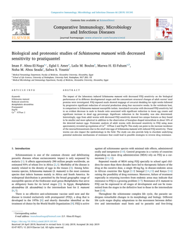 Biological and Proteomic Studies of Schistosoma Mansoni with Decreased Sensitivity to Praziquantel T ⁎ Iman F