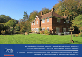 Kitcombe Lane, Farringdon, Nr Alton / Winchester / Petersfield, Hampshire £7,000 Pcm Excl, Inclusive of Council Tax, Water, Drainage, Internet & Gardening