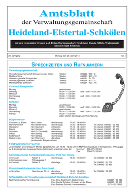 Amtsblatt Der Verwaltungsgemeinschaft Heideland-Elstertal-Schkölen