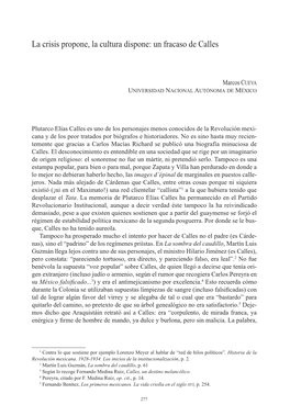 La Crisis Propone, La Cultura Dispone: Un Fracaso De Calles