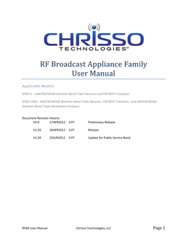 FM Translator Module (CHT-FMT) User Manual