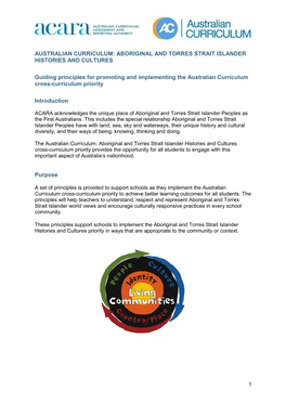 Australian Curriculum: Aboriginal and Torres Strait Islander Histories and Cultures