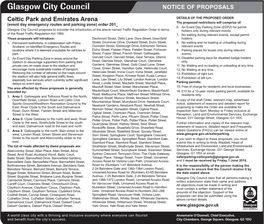 Glasgow City Council NOTICE of PROPOSALS