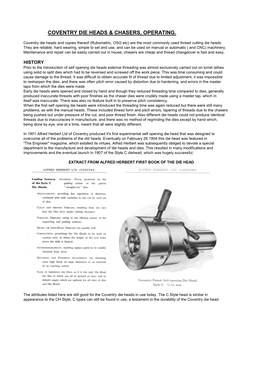 Coventry Die Heads & Chasers, Operating