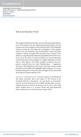 Hell in the Byzantine World Volume 1: Essays Frontmatter More Information