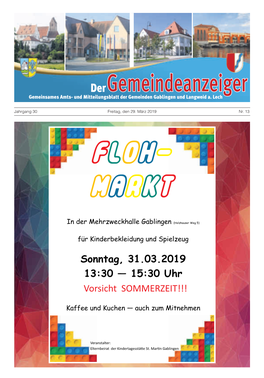 Sonntag, 31.03.2019 13:30 — 15:30 Uhr