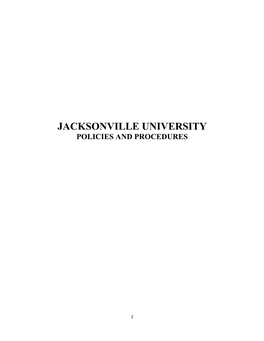 Jacksonville University Policies and Procedures