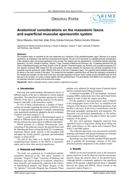 R J M E RIGINAL APER Romanian Journal of O P Morphology & Embryology