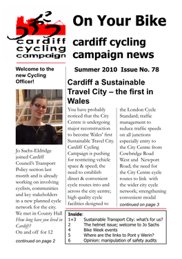 On Your Bike Cardiff Cycling Campaign News