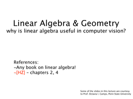 Linear Algebra & Geometry