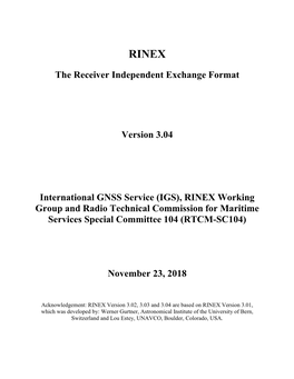 RINEX Version 3.04 I