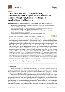 Polar Head Modified Phospholipids by Phospholipase D