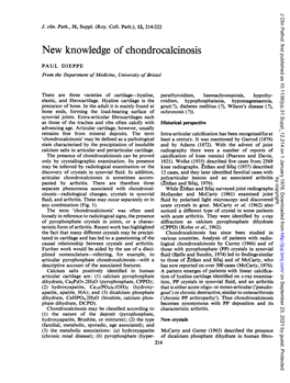 New Knowledge of Chondrocalcinosis