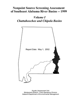 Nonpoint Source Screening Assessment of Southeast Alabama River Basins -- 1999 Volume I Chattahoochee and Chipola Basins