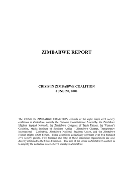 Zimbabwe Report