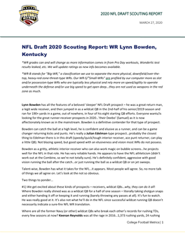 NFL Draft 2020 Scouting Report: WR Lynn Bowden, Kentucky