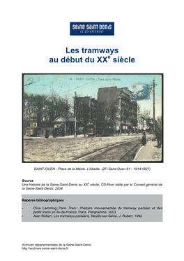 Les Tramways Au Début Du Xxe Siècle