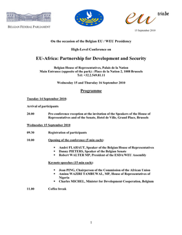EU-Africa: Partnership for Development and Security