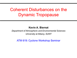 Coherent Disturbances on the Dynamic Tropopause