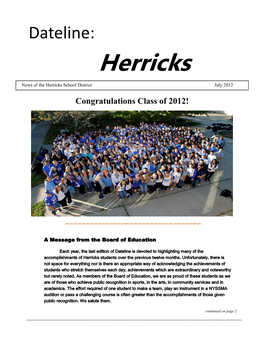 Dateline: Herricks News of the Herricks School District July 2012